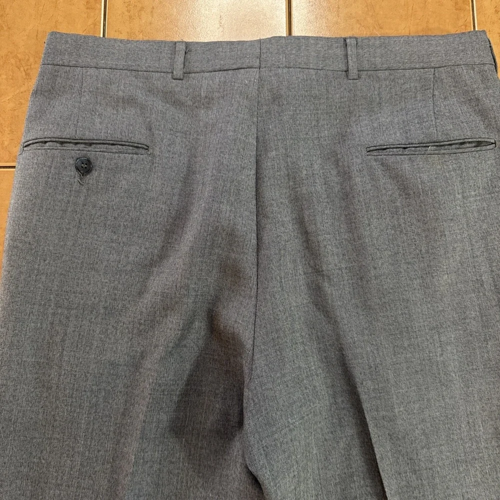 Stafford Vintage 2 Piece Suit Sz 40L Pants 36 x 31 Blue Wool Blend USA Made